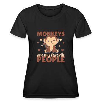 Affen sind meine liebsten Leute - süßer Affe - Frauen Funktions-T-Shirt - Schwarz - Vorne - AI Model Female 172 light (172cm)