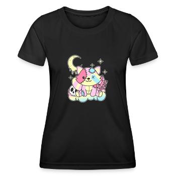Kawaii Gothic Raccoon Pastel Gothic - Women's Functional T-Shirt - black - Front - AI Model Female 172 light (172cm)