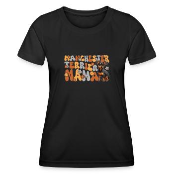 Terrier Groovy Manchester Terrier maman - T-shirt sport Femme - noir - Devant - AI Model Female 172 light (172cm)