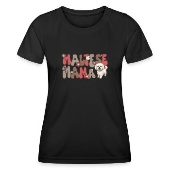 Malteser Groovy Maltese mama - Frauen Funktions-T-Shirt - Schwarz - Vorne - AI Model Female 172 light (172cm)