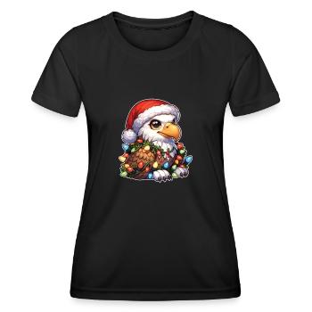 Weihnachten Lichterkette Weißkopfseeadler - Frauen Funktions-T-Shirt - Schwarz - Vorne - AI Model Female 172 light (172cm)