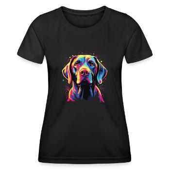 Watercolor Colorful Pointer - Women's Functional T-Shirt - black - Front - AI Model Female 172 light (172cm)