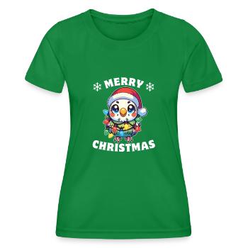 Weihnachten Lichterkette Wellensittich - Frauen Funktions-T-Shirt - Kelly Green - Vorne - AI Model Female 172 dark (172cm)