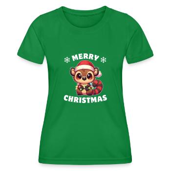 Père Noël chapeau Noël fée lumières Wrap ours - T-shirt sport Femme - vert - Devant - AI Model Female 172 dark (172cm)