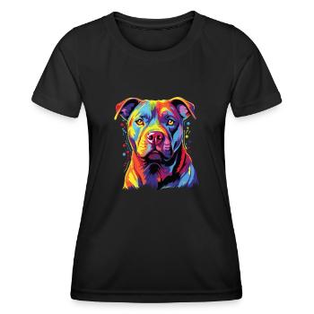 Watercolours Colourful Staffordshire - Women's Functional T-Shirt - black - Front - AI Model Female 172 light (172cm)