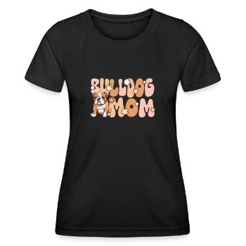 Bulldog Groovy Bulldog mom - Frauen Funktions-T-Shirt - Schwarz - Vorne - AI Model Female 172 light (172cm)