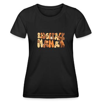 Rhodesian Ridgeback Groovy Ridgeback maman - T-shirt sport Femme - noir - Devant - AI Model Female 172 light (172cm)