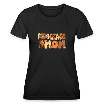 Rhodesian Ridgeback Groovy Ridgeback maman - T-shirt sport Femme - noir - Devant - AI Model Female 172 light (172cm)