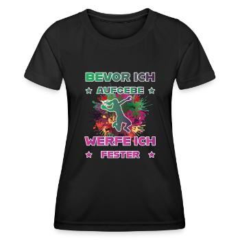 Bevor ich aufgebe schieße ich Fester - Frauen Funktions-T-Shirt - Schwarz - Vorne - AI Model Female 172 light (172cm)