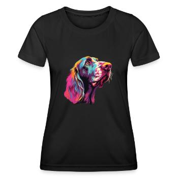 Watercolor Colorful Spinone Italiano - Women's Functional T-Shirt - black - Front - AI Model Female 172 light (172cm)