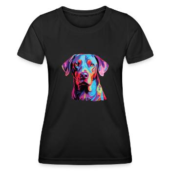 Watercolor Colorful Blue Lacy - Women's Functional T-Shirt - black - Front - AI Model Female 172 light (172cm)