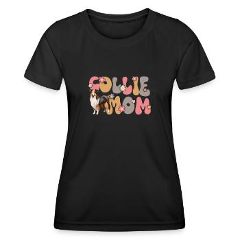 Longhair Collie Groovy Collie mom - Women's Functional T-Shirt - black - Front - AI Model Female 172 light (172cm)