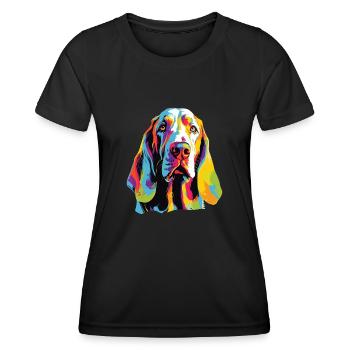 Watercolor Colorful Bracco Italiano - Women's Functional T-Shirt - black - Front - AI Model Female 172 light (172cm)
