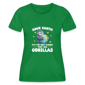 C’est la seule planète avec le Jour de la Terre des gorilles - T-shirt sport Femme - vert - Devant - AI Model Female 172 dark (172cm)