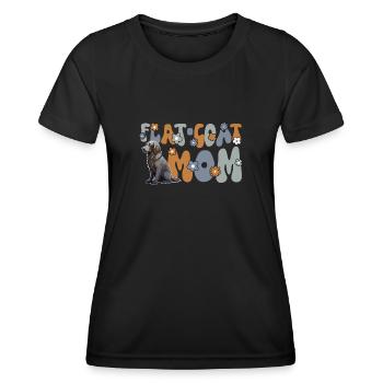Flat Coated Retriever Groovy Flat-Coat Mom - Women's Functional T-Shirt - black - Front - AI Model Female 172 light (172cm)