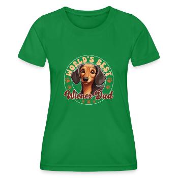 Dachshund Dog Viennese Dad - Women's Functional T-Shirt - kelly green - Front - AI Model Female 172 dark (172cm)