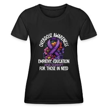 Empathy enducation And Support Overdose Awareness - Frauen Funktions-T-Shirt - Schwarz - Vorne - AI Model Female 172 light (172cm)