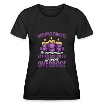 Allumer des bougies pour se souvenir de la sensibilisation aux surdoses - T-shirt sport Femme - noir - Devant - AI Model Female 172 light (172cm)