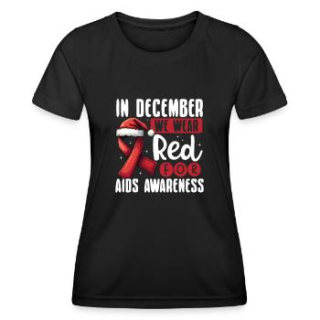 En décembre, nous portons du rouge pour - T-shirt sport Femme - noir - Devant - AI Model Female 172 light (172cm)
