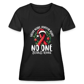 Personne n’est seul. - T-shirt sport Femme - noir - Devant - AI Model Female 172 light (172cm)