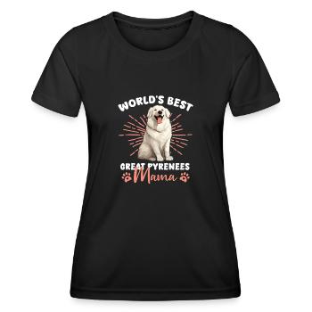 Bouvier des Pyrénées Grande Maman des Pyrénées - T-shirt sport Femme - noir - Devant - AI Model Female 172 light (172cm)