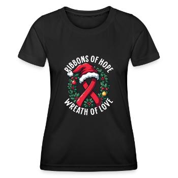 Rubans De L’Espoir Aide-conscience-Noël - T-shirt sport Femme - noir - Devant - AI Model Female 172 light (172cm)
