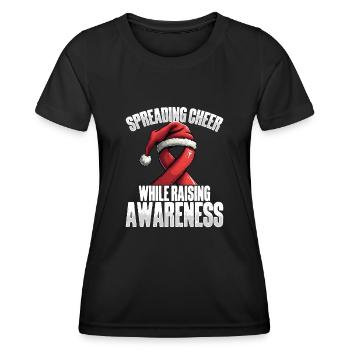 Répandre le bonheur et augmenter - T-shirt sport Femme - noir - Devant - AI Model Female 172 light (172cm)