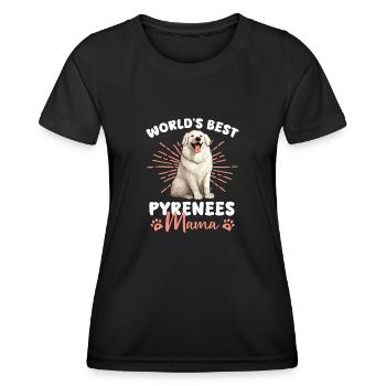 Bouvier des Pyrénées Grande Maman des Pyrénées - T-shirt sport Femme - noir - Devant - AI Model Female 172 light (172cm)
