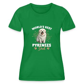 Pyrenean Mountain Dog Great Pyrenees Dad - Women's Functional T-Shirt - kelly green - Front - AI Model Female 172 dark (172cm)