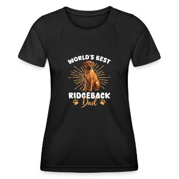 Rhodesian Ridgeback Groovy Ridgeback Dad - T-shirt sport Femme - noir - Devant - AI Model Female 172 light (172cm)