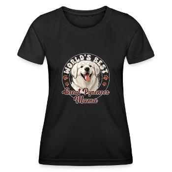 Bouvier des Pyrénées Grande Maman des Pyrénées - T-shirt sport Femme - noir - Devant - AI Model Female 172 light (172cm)