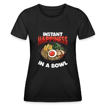Instant Happiness In A Bowl - Ramen - Women's Functional T-Shirt - black - Front - AI Model Female 172 light (172cm)