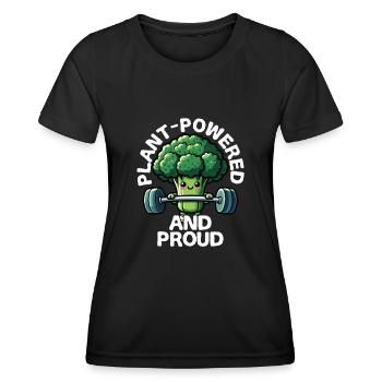 Vegetable and proud broccoli while lifting - Women's Functional T-Shirt - black - Front - AI Model Female 172 light (172cm)