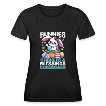Hasen Körbe & Segen Süße Ostern - Frauen Funktions-T-Shirt - Schwarz - Vorne - AI Model Female 172 light (172cm)