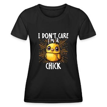 Je m’en fiche je suis une nana - une nana douce - T-shirt sport Femme - noir - Devant - AI Model Female 172 light (172cm)