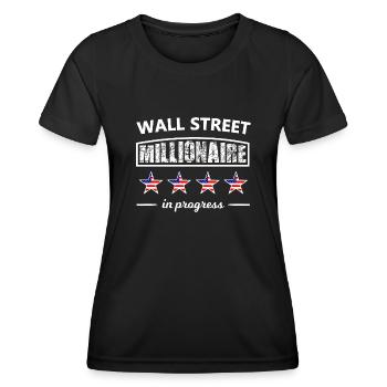 Les millionnaires de Wall Street - T-shirt sport Femme - noir - Devant - AI Model Female 172 light (172cm)