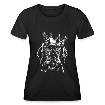 ROUGH-HAIRED DACHSHUND Crown Dogs Dog Wilsigns - Women's Functional T-Shirt - black - Front - AI Model Female 172 light (172cm)