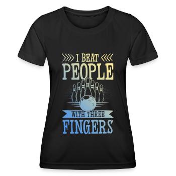 Bowling drôle de dicton - T-shirt sport Femme - noir - Devant - AI Model Female 172 light (172cm)