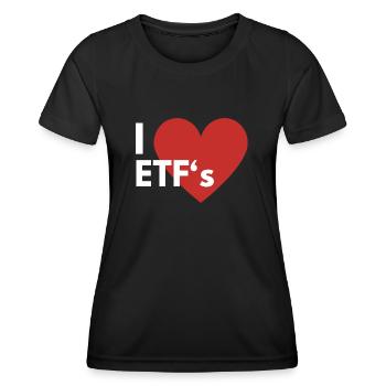 I Love ETF Index Funds Save Investment Equity Funds - Women's Functional T-Shirt - black - Front - AI Model Female 172 light (172cm)