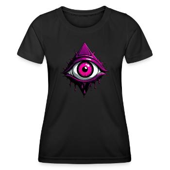 Occult All-Seeing Eye - CherryPunk Dark Magenta - Women's Functional T-Shirt - black - Front - AI Model Female 172 light (172cm)