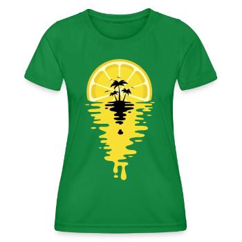 Sunset Lemon juice - Lemon Sunset - Women's Functional T-Shirt - kelly green - Front - AI Model Female 172 dark (172cm)