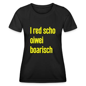 I red scho oiwei boarisch - T-shirt sport Femme - noir - Devant - AI Model Female 172 light (172cm)