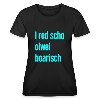 I red scho oiwei boarisch - T-shirt sport Femme - noir - Devant - AI Model Female 172 light (172cm)