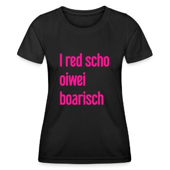 I red scho oiwei boarisch - T-shirt sport Femme - noir - Devant - AI Model Female 172 light (172cm)