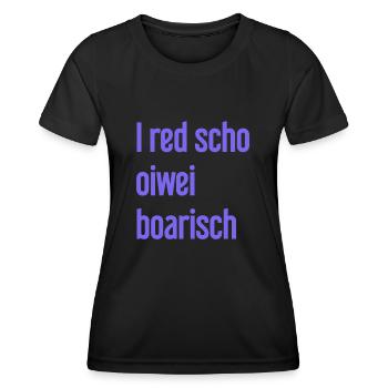 I red scho oiwei boarisch - T-shirt sport Femme - noir - Devant - AI Model Female 172 light (172cm)