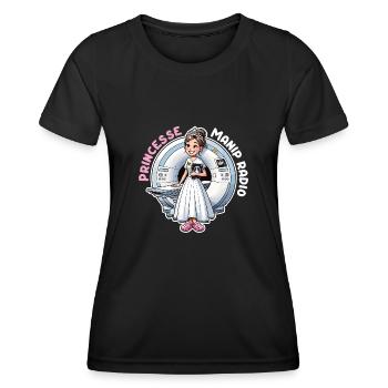 Princesse Manip Radio Manipulatrice Radiologie - T-shirt sport Femme - noir - Devant - AI Model Female 172 light (172cm)