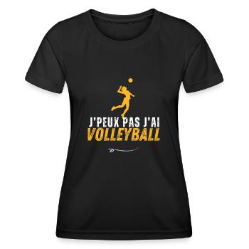 Je peux pas volleyball - volley - T-shirt sport Femme - noir - Devant - AI Model Female 172 light (172cm)