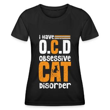 Chats Chat Chat Chat Chat Maman Mignon - T-shirt sport Femme - noir - Devant - AI Model Female 172 light (172cm)