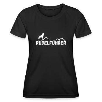 Rudelführer Papa Wolf Geschenk - Frauen Funktions-T-Shirt - Schwarz - Vorne - AI Model Female 172 light (172cm)