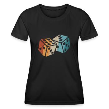 Retro Dice - Women's Functional T-Shirt - black - Front - AI Model Female 172 light (172cm)